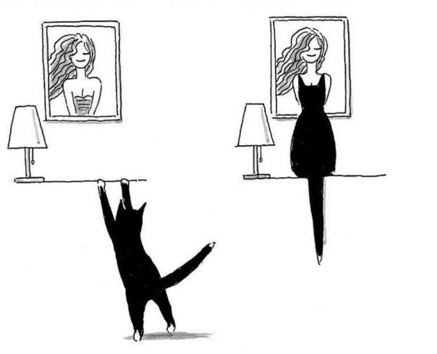 850x689, 84 Kb / кот, картина, уши, лампа