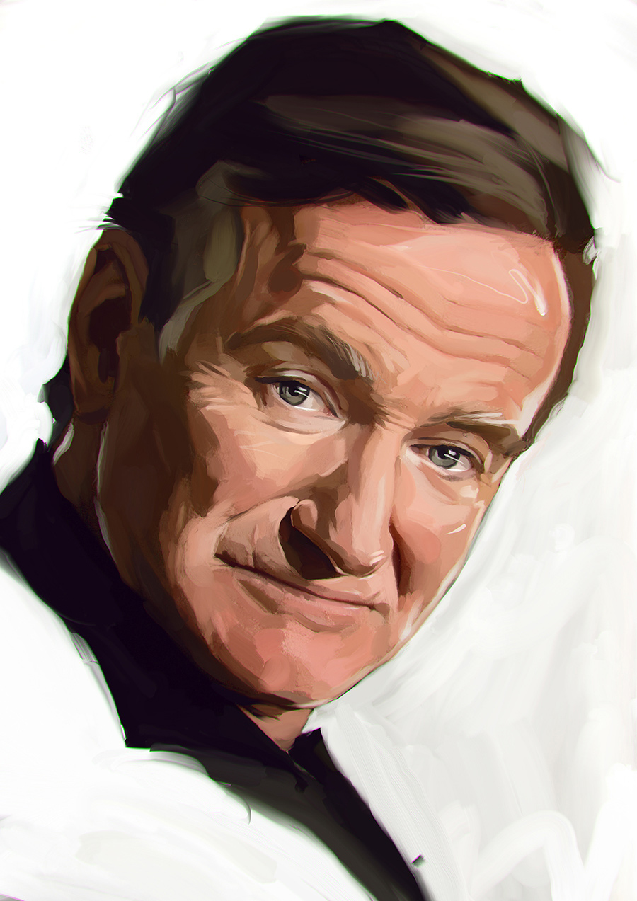 900x1273, 312 Kb / рисунок, иллюстрация, актёр, робин вильямс