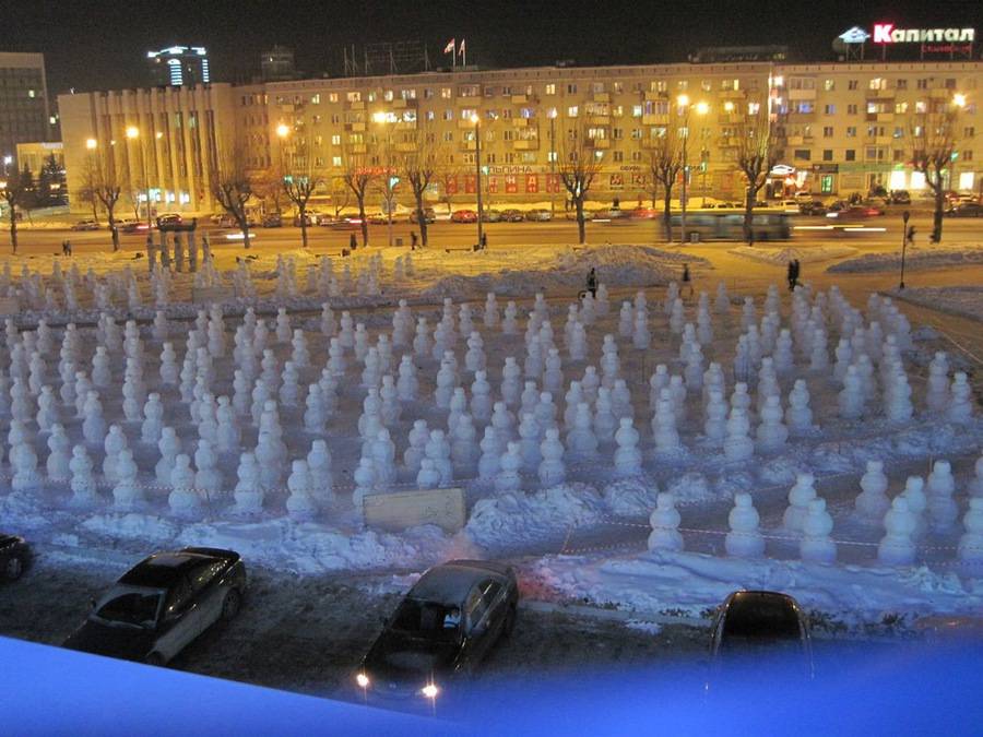 900x675, 89 Kb / Снеговик, зима, вечер