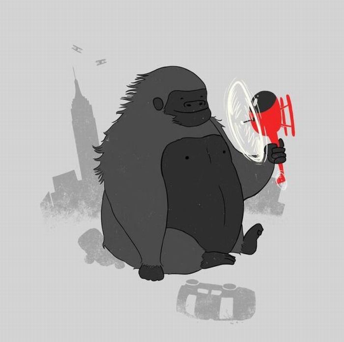 700x697, 34 Kb / Кинг Конг, вертолёт