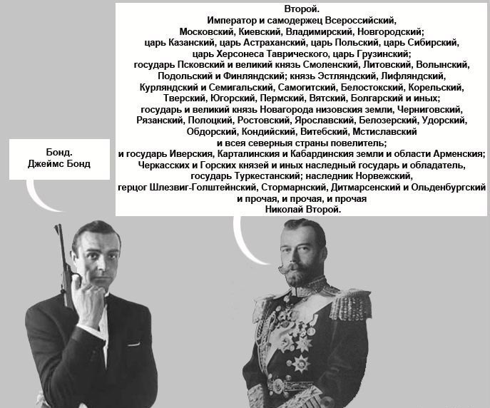 687x572, 84 Kb / джеймс бонд, николай ii, царь