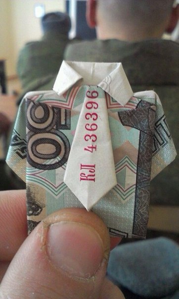 362x604, 46 Kb / рубашка, галстук, купюра, деньги, оригами