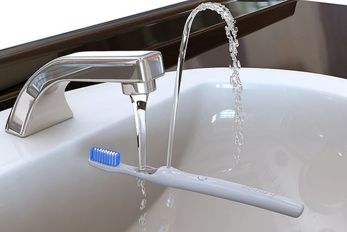 700x469, 35 Kb / Зубная, щётка, кран, вода, фонтанчик