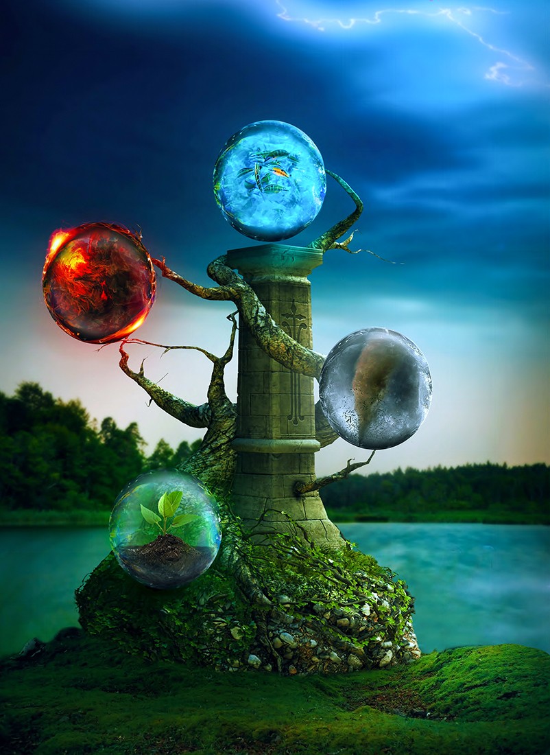 802x1100, 208 Kb / 4 Элемента, стихии, мироздание