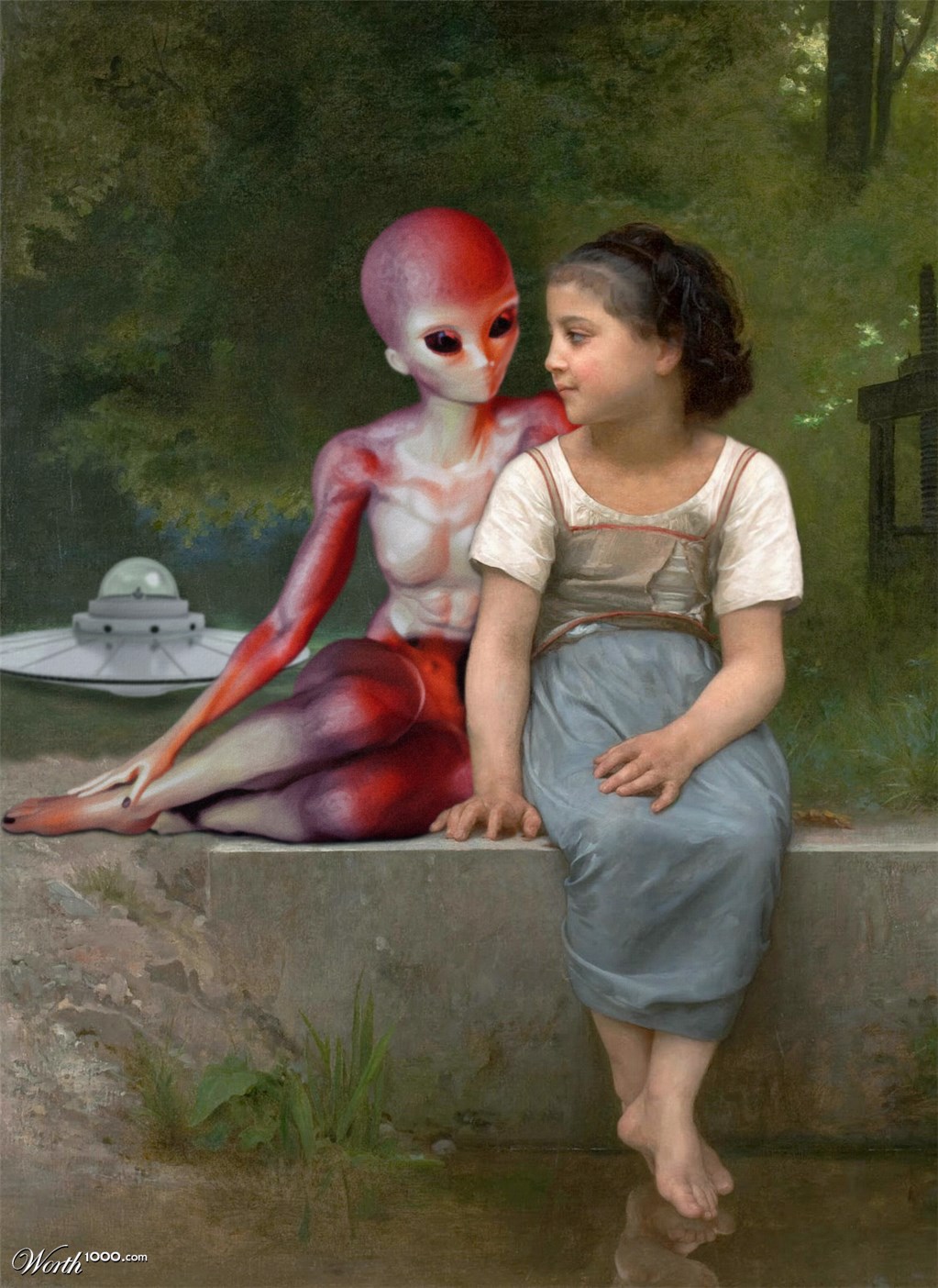 1023x1404, 283 Kb / подруги, инопланетянка, понимание, девочка, тарелка