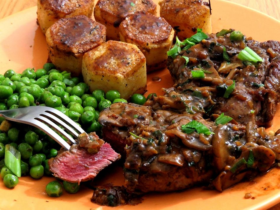 950x712, 154 Kb / мясо, горошек, картофель, вкусно