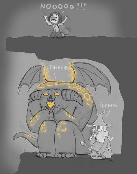 474x603, 30 Kb / Фродо, бильбо,Гендальф, Балрог, прятки, пошутили