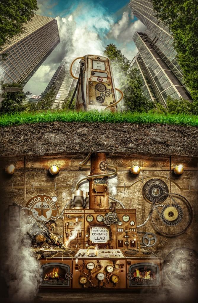 669x1024, 172 Kb / Колонка, заправка, бензин, невидимая работа, производство, стимпанк