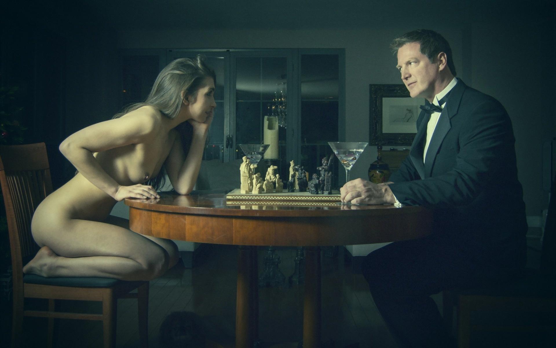 1920x1200, 136 Kb / мужчина, женщина, шахматы