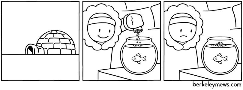 810x300, 33 Kb / рыбка, аквариум, иглу, север, лёд