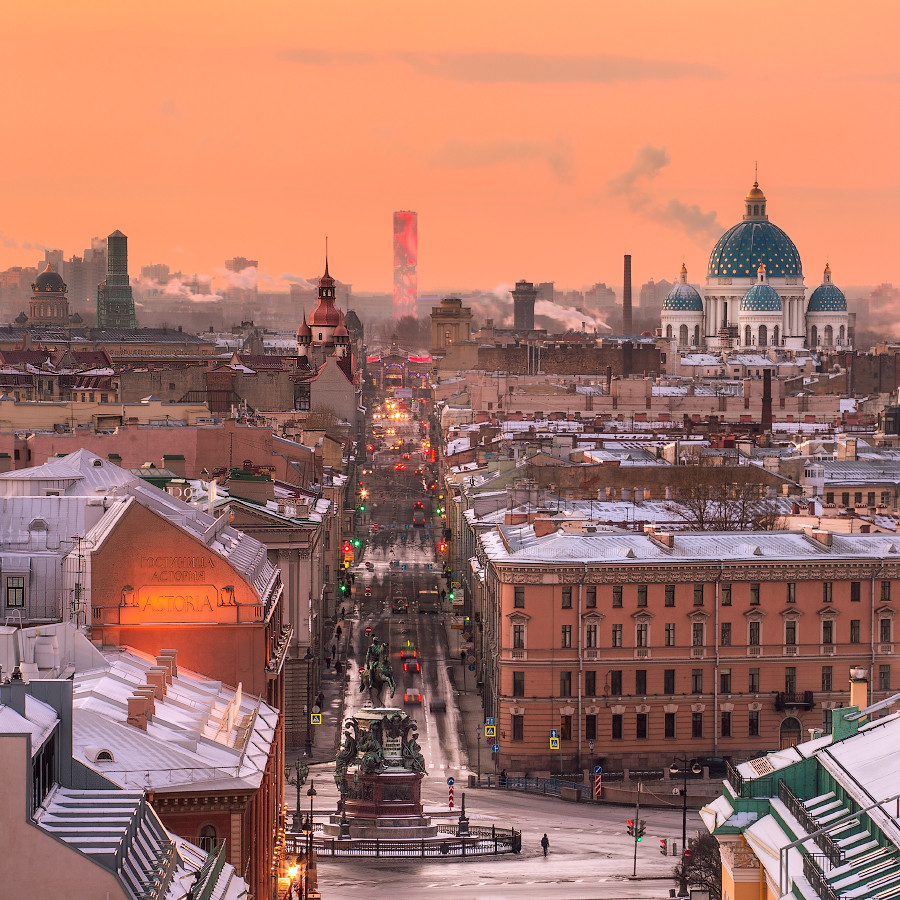 900x900, 324 Kb / питер, гостиница, Астория, памятник, дым, Исаакиевская площадь