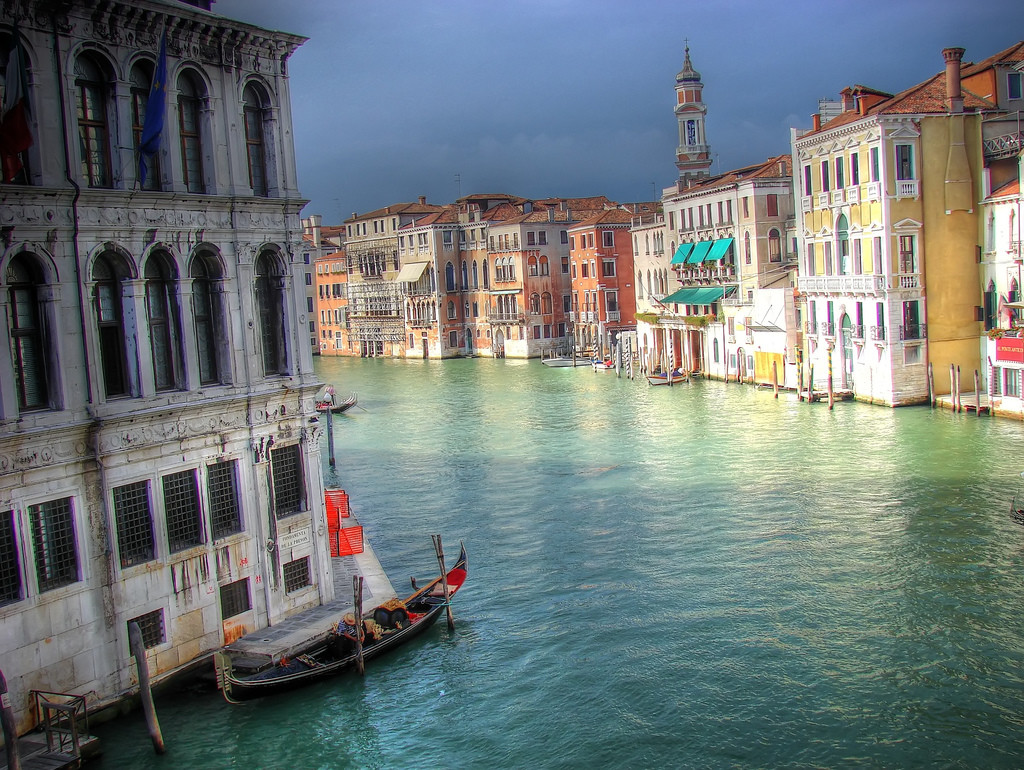 1024x770, 327 Kb / венеция, гранд канал, гондола, свет, тень