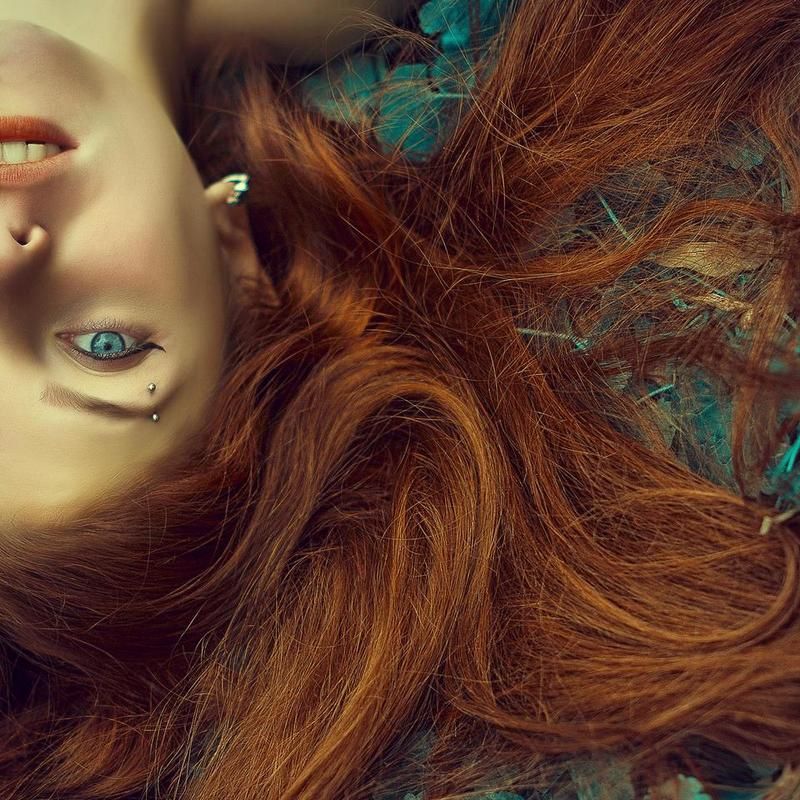 800x800, 144 Kb / рыжая, волосы, пирсинг