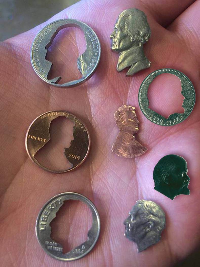 790x1053, 295 Kb / Монеты, рука,  лазер, выпилили, профиль, ленин