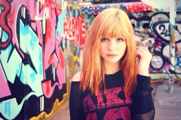 604x403, 63 Kb / граффити, девушка, рыжая