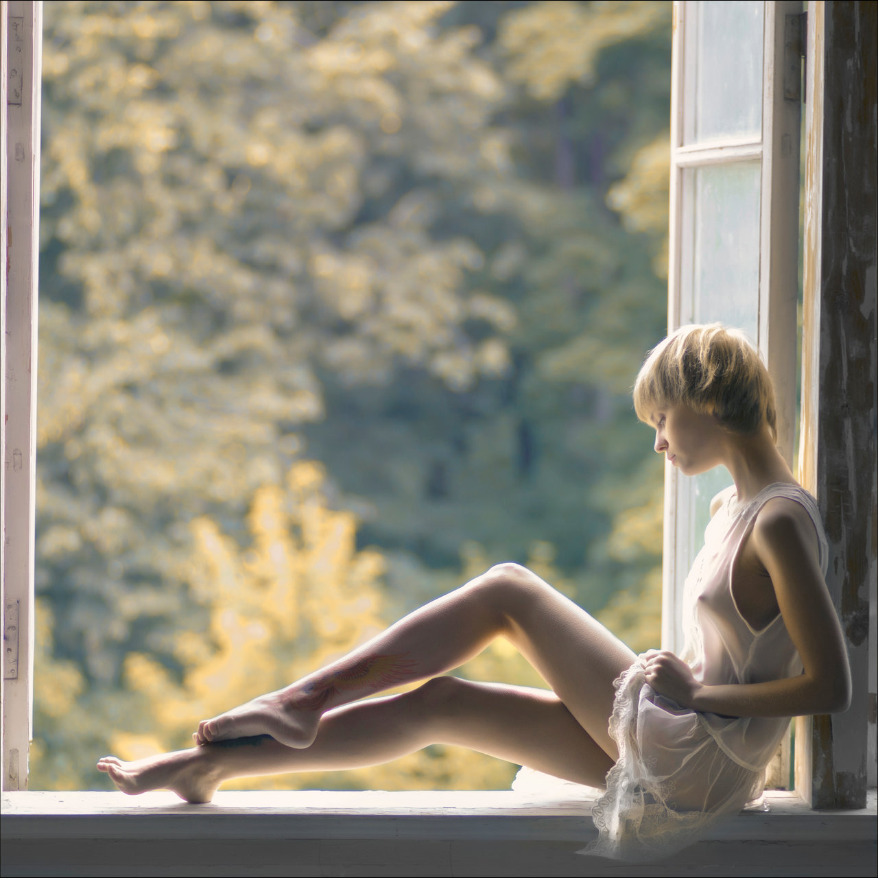 1280x1280, 235 Kb / Ирина, Irina, photoport, окно, подоконник, блондинка, киселев, kiselev