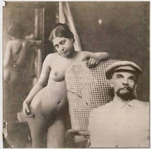 487x480, 28 Kb / ленин, крупская, ч/б, фотошоп