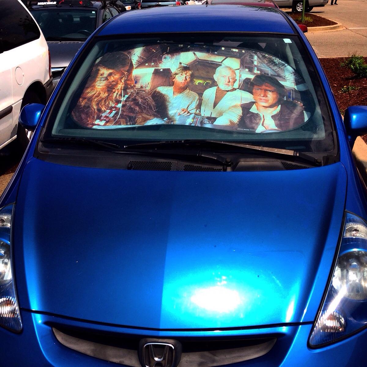 1200x1200, 182 Kb / Шторка, машина, синяя, звёздные, войны, хонда