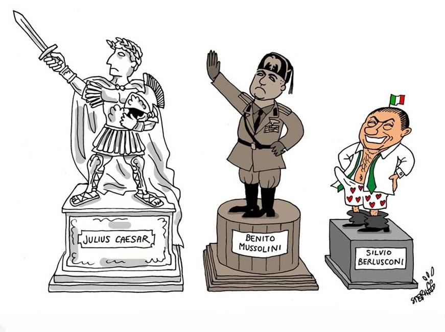 871x651, 118 Kb / пьедестал, цезарь, муссолини, берлускони