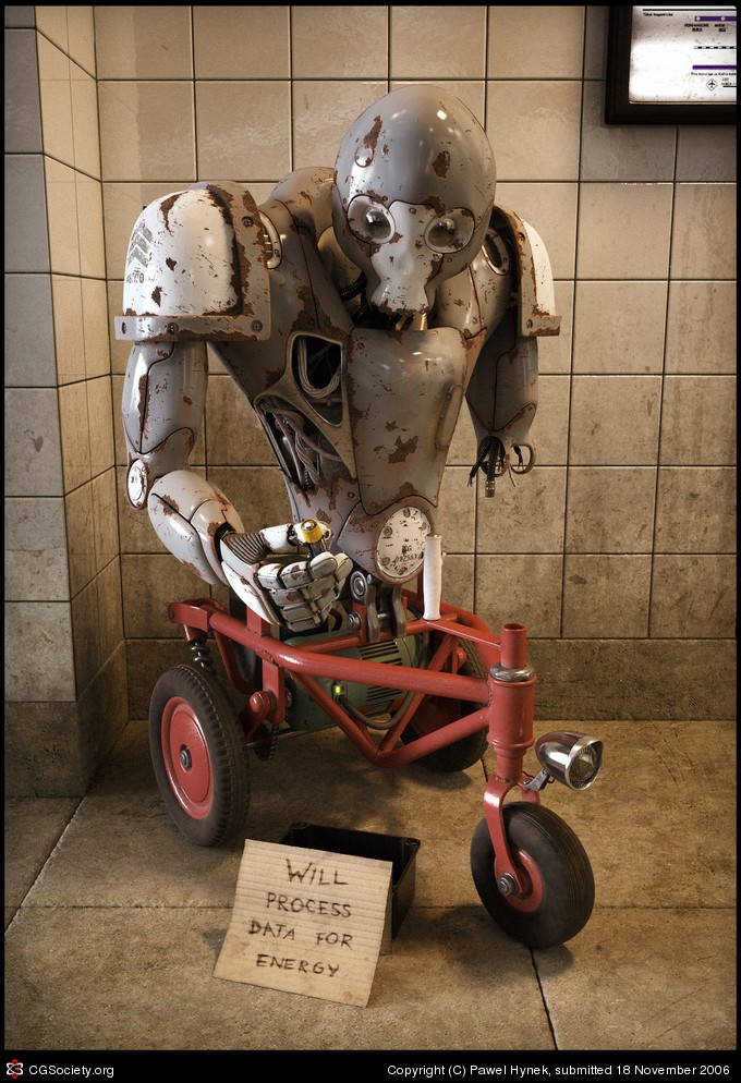 680x994, 208 Kb / робот, нищий, обработка, данные, ржавый