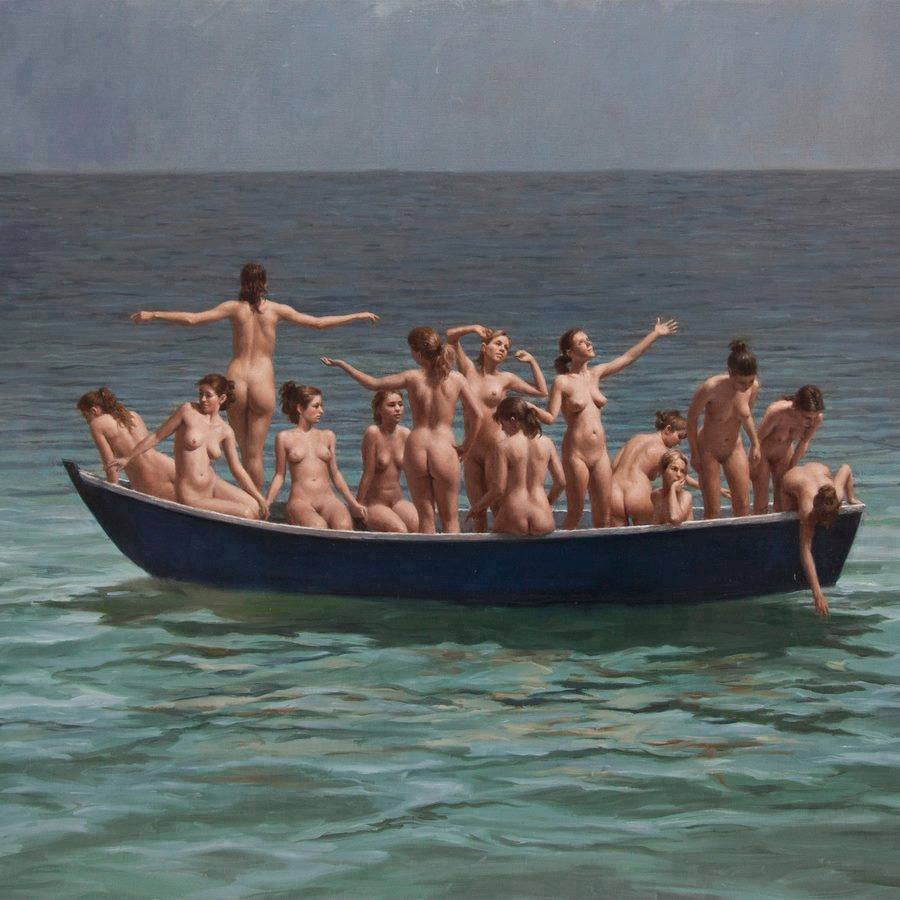 900x900, 89 Kb / море, лодка, девки