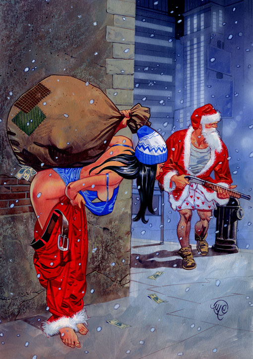 510x723, 121 Kb / снегурочка, дед мороз, санта, подарки, винчестер, баксы, деньги