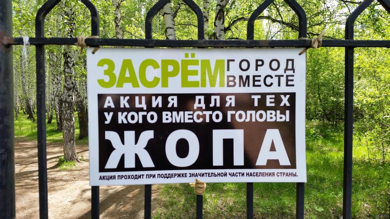 1358x764, 263 Kb / Забор, берёзы, объявление, засрём, жопа