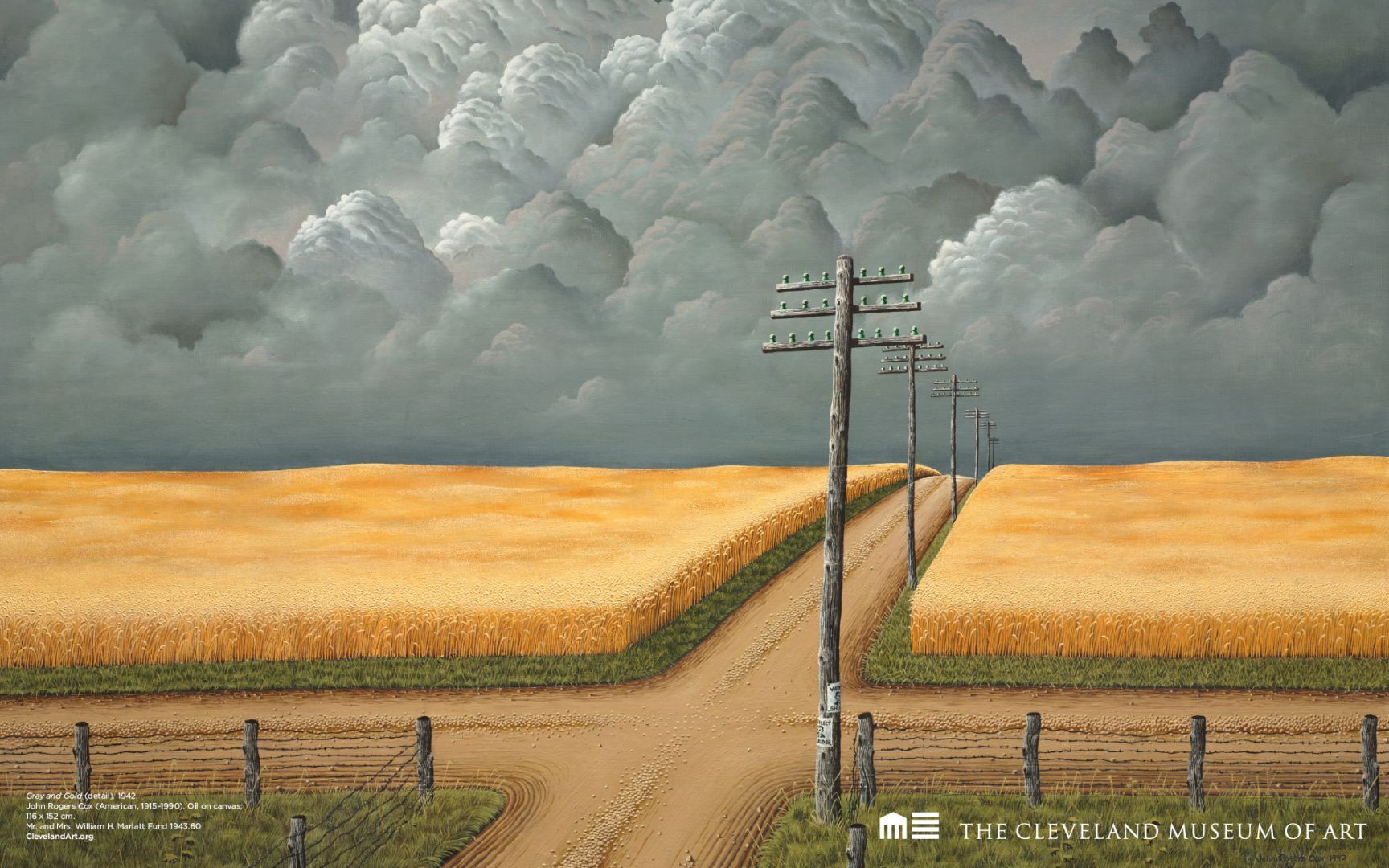 1728x1080, 286 Kb / поле, столбы, тучи, пшеница, дорога, перекресток