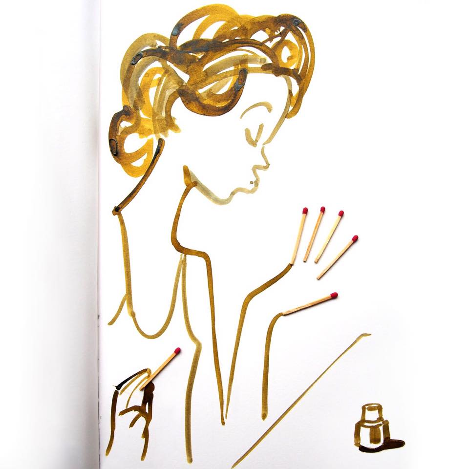 960x960, 58 Kb / маникюр, спички, рисунок