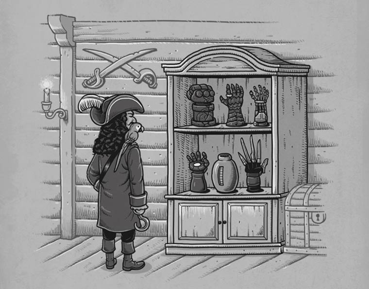 760x594, 67 Kb / пират, попугай, крюгер, саурон, хеллбой, сабли, перчатки, терминатор, крюк