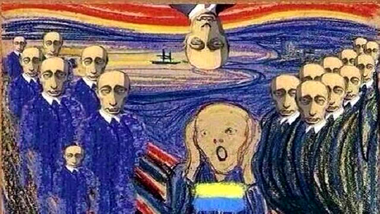 1280x720, 93 Kb / крик, Мунк, Путин, политота