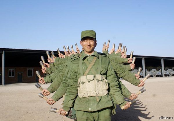 600x418, 45 Kb / Китаец, шива, военный, солдат, граната