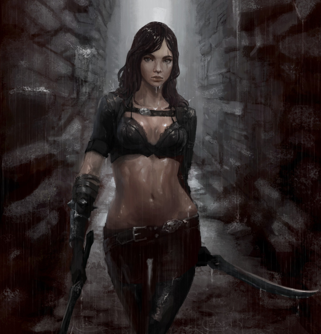 1024x1067, 206 Kb / катарина, лига легенд, пресс, брюнетка, рисунок, меч, убийца