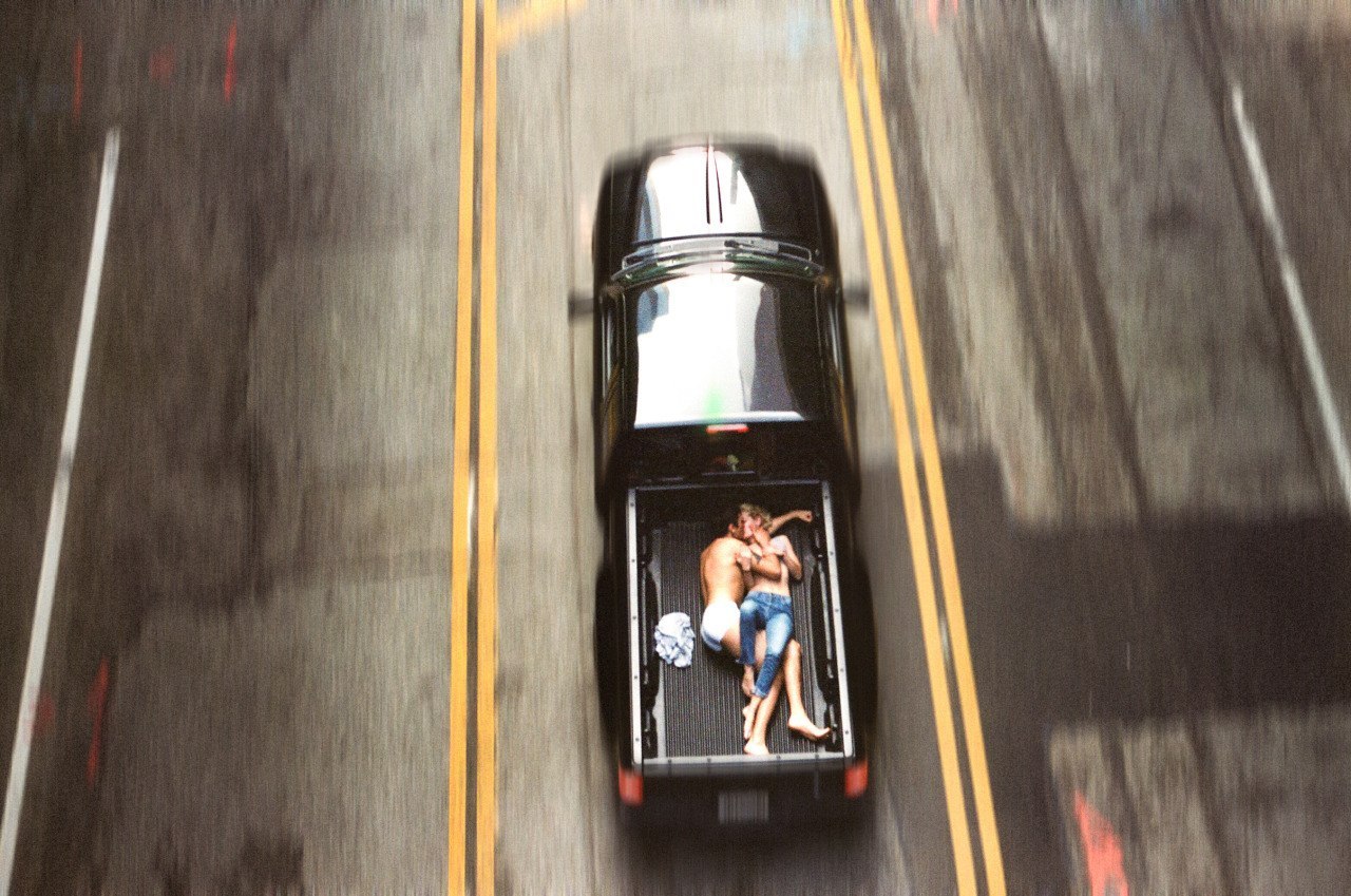 1280x849, 254 Kb / авто, пикап, парень, девушка, дорога, сверху