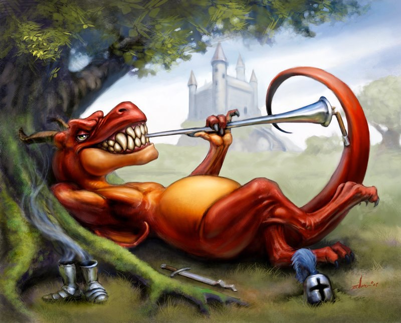 800x644, 103 Kb / дракон, блоггер, латы, меч