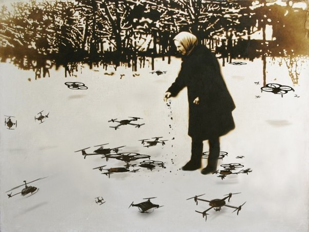 604x453, 61 Kb / бабушка, вертолет, квадрокоптер