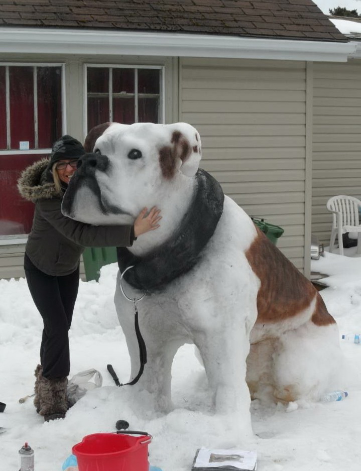 719x938, 158 Kb / собака, снеговик, зима