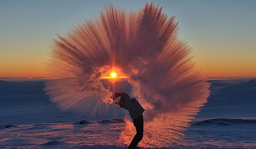 1000x582, 140 Kb / пар, лед, мороз, солнце