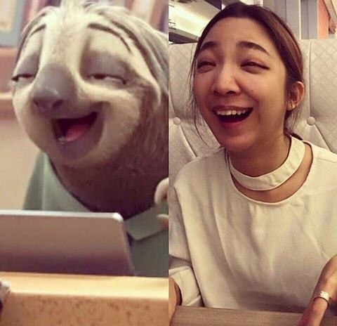 480x464, 35 Kb / зверополис, ленивец, девушка, улыбка