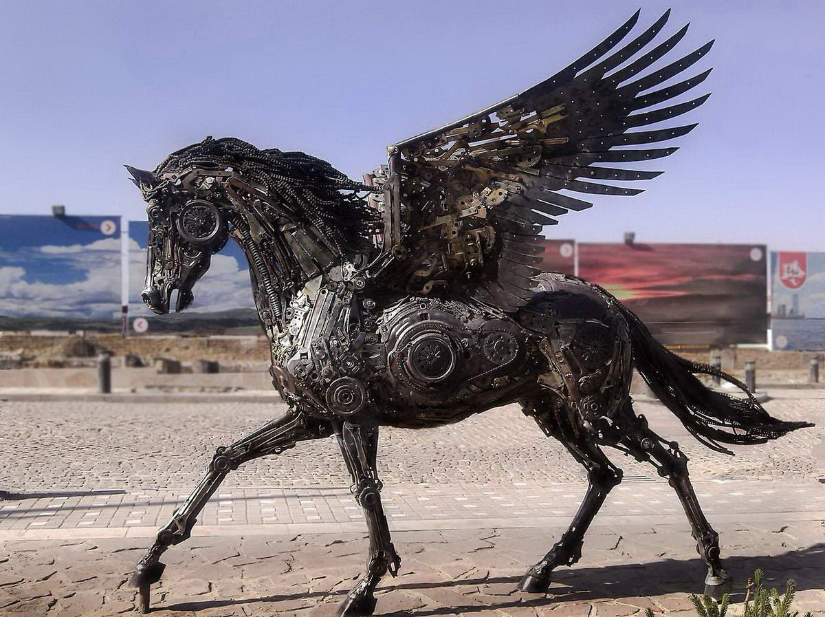 1200x897, 205 Kb / конь, пегас, крылья, скульптура