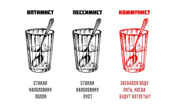 600x370, 36 Kb / стакан, оптимист, пессимист, коммунист