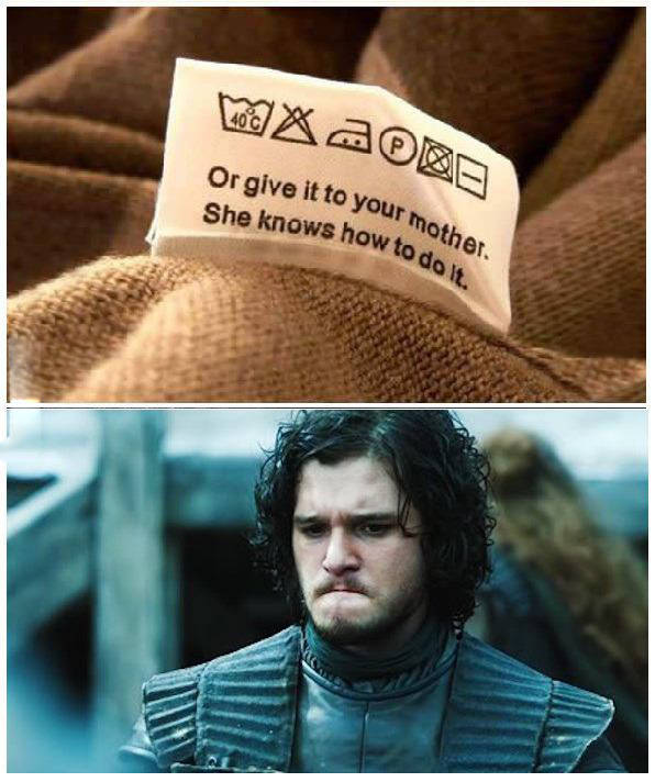 596x712, 64 Kb / ярлык, игра престолов, джон сноу, стирка, мать