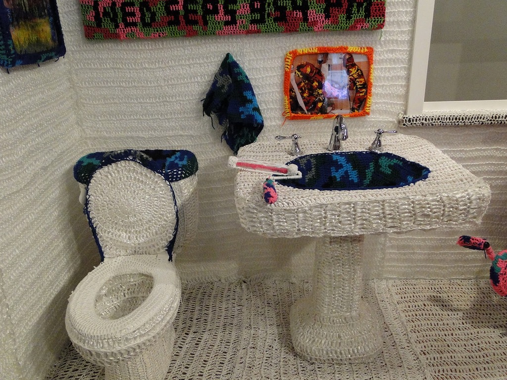 1024x768, 353 Kb / туалет, вязаный, унитаз, раковина