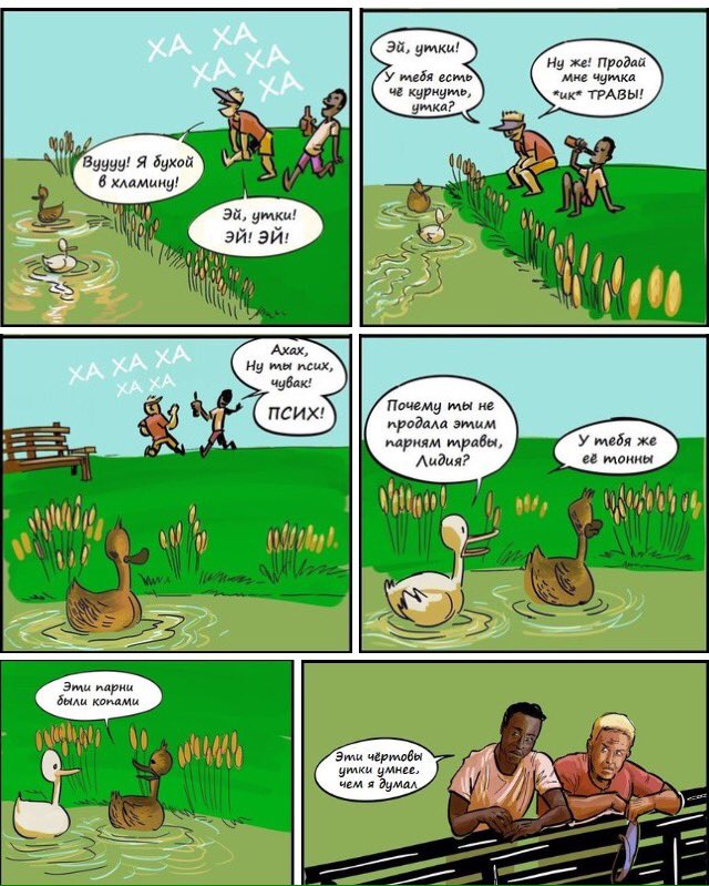 640x799, 117 Kb / утки, копы, трава, комикс