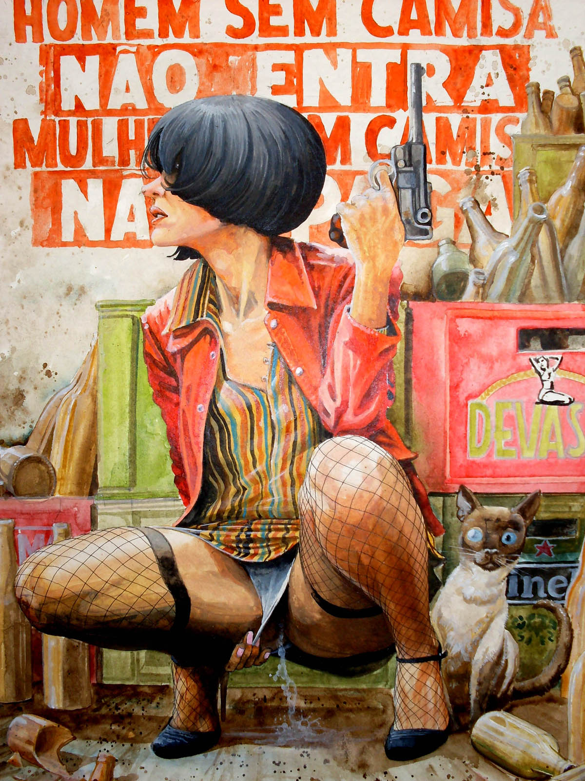 1200x1600, 340 Kb / плакат, рисунок, пистолет, ссыт