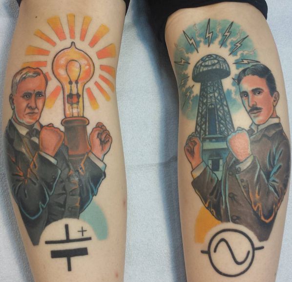 598x578, 53 Kb / тесла, эдисон, тату
