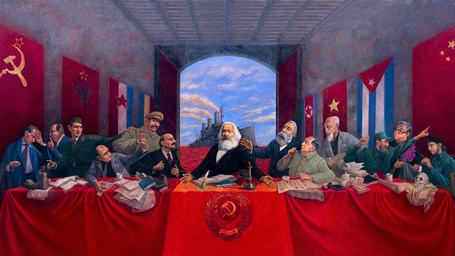900x506, 151 Kb / Маркс, ленин, сталин,  горбачев, мао, фидель, ким ир сен, тайная вечеря, аврора, предательство