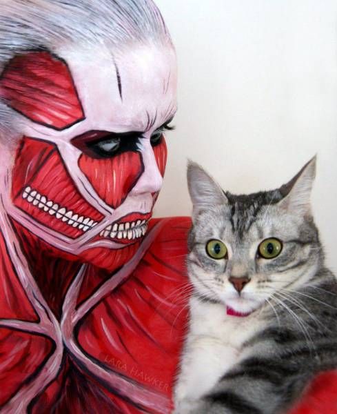 489x600, 45 Kb / страшная баба, котэ, атака на титанов, атака титанов