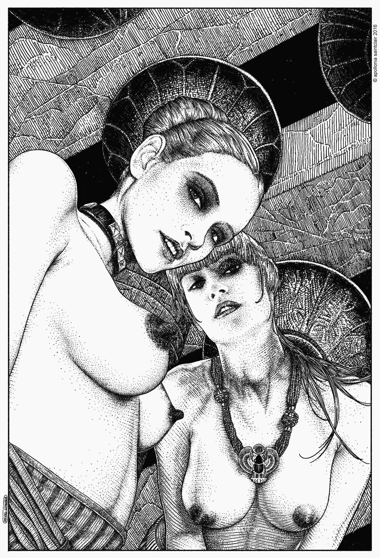 1280x1881, 632 Kb / бусы, ч/б, сиськи, девушки, соски, ошейник