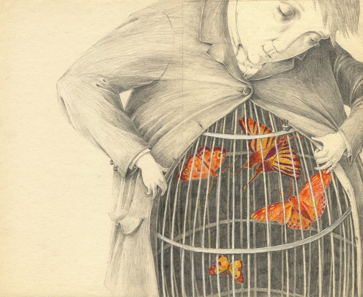 1200x980, 469 Kb / бабочки, клетка